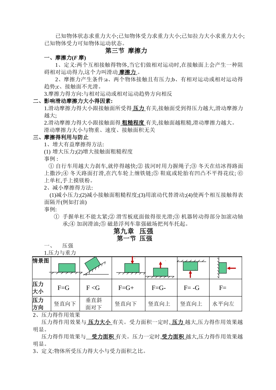 八年级物理下册复习提纲_第3页