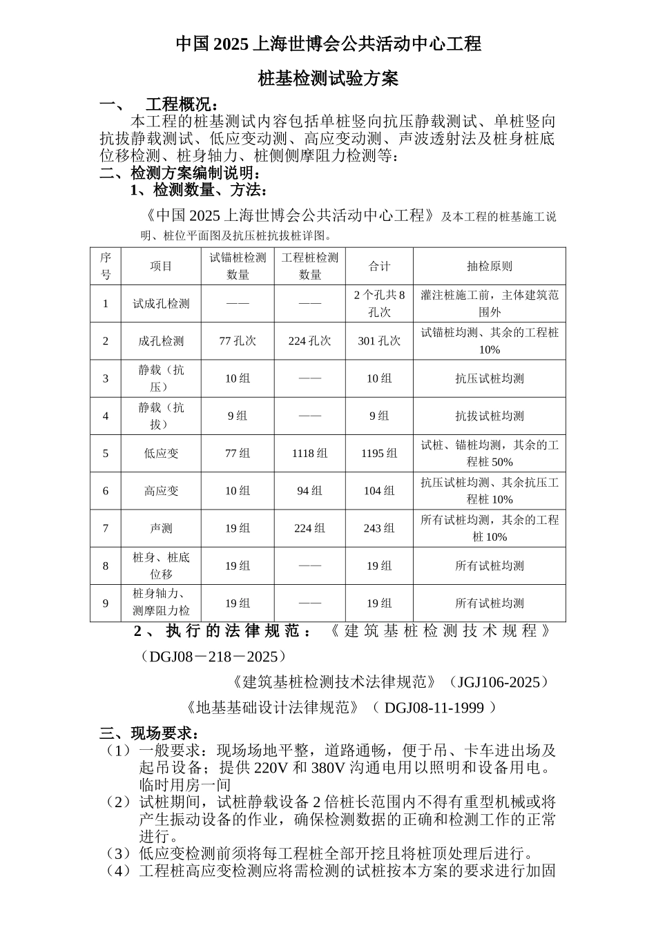 公共活动中心工程桩基检测试验-方案书-毕业论文_第2页