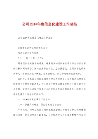 公司2025年度信息化建设工作总结