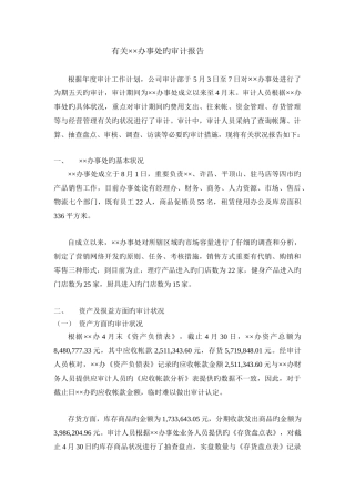 公司办事处审计报告范文2