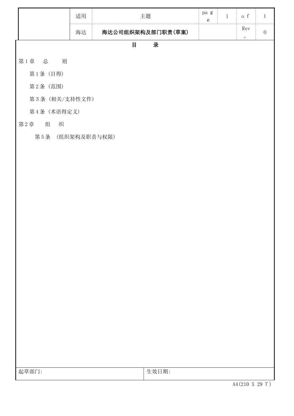 公司组织架构及部门职责 _第1页