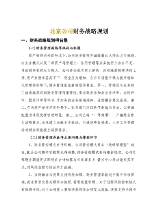 公司财务战略规划
