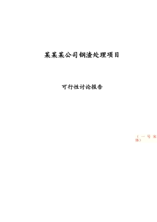 公司钢渣处理项目申请报告