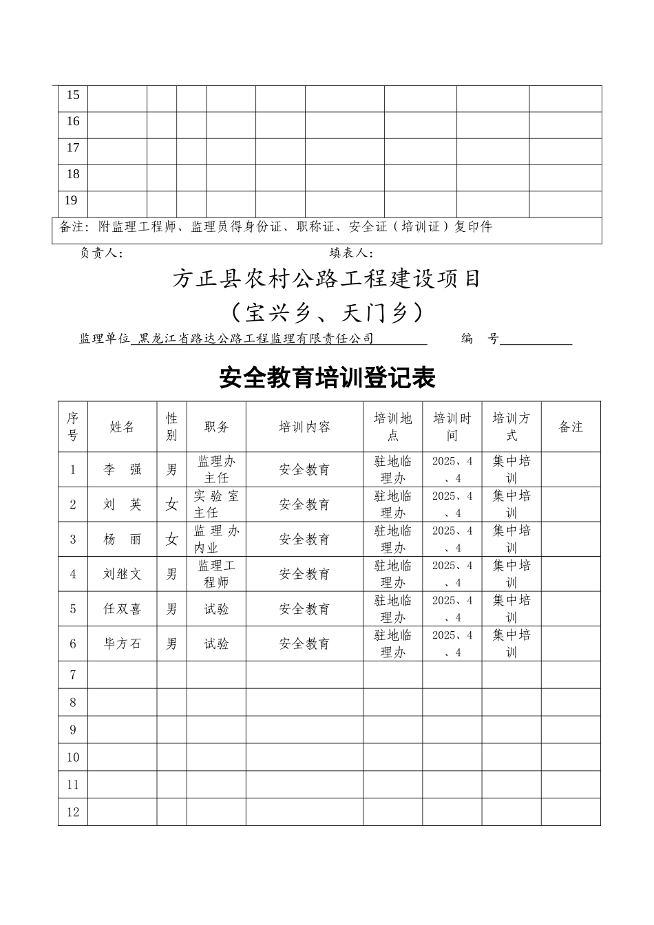 公路工程安全管理台帐_第2页