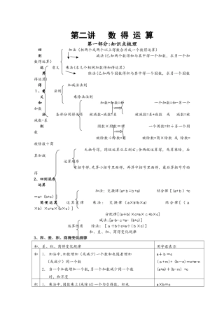 六年级下册小升初试题 数的运算与常见的量讲义及练习题 通用版
