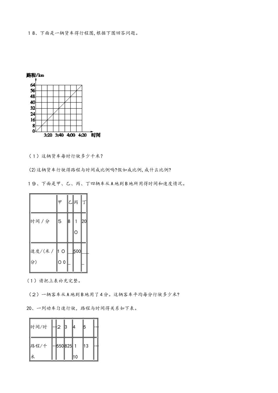 六年级下册数学试题4正比例和反比例 单元测试  北师大版_第3页