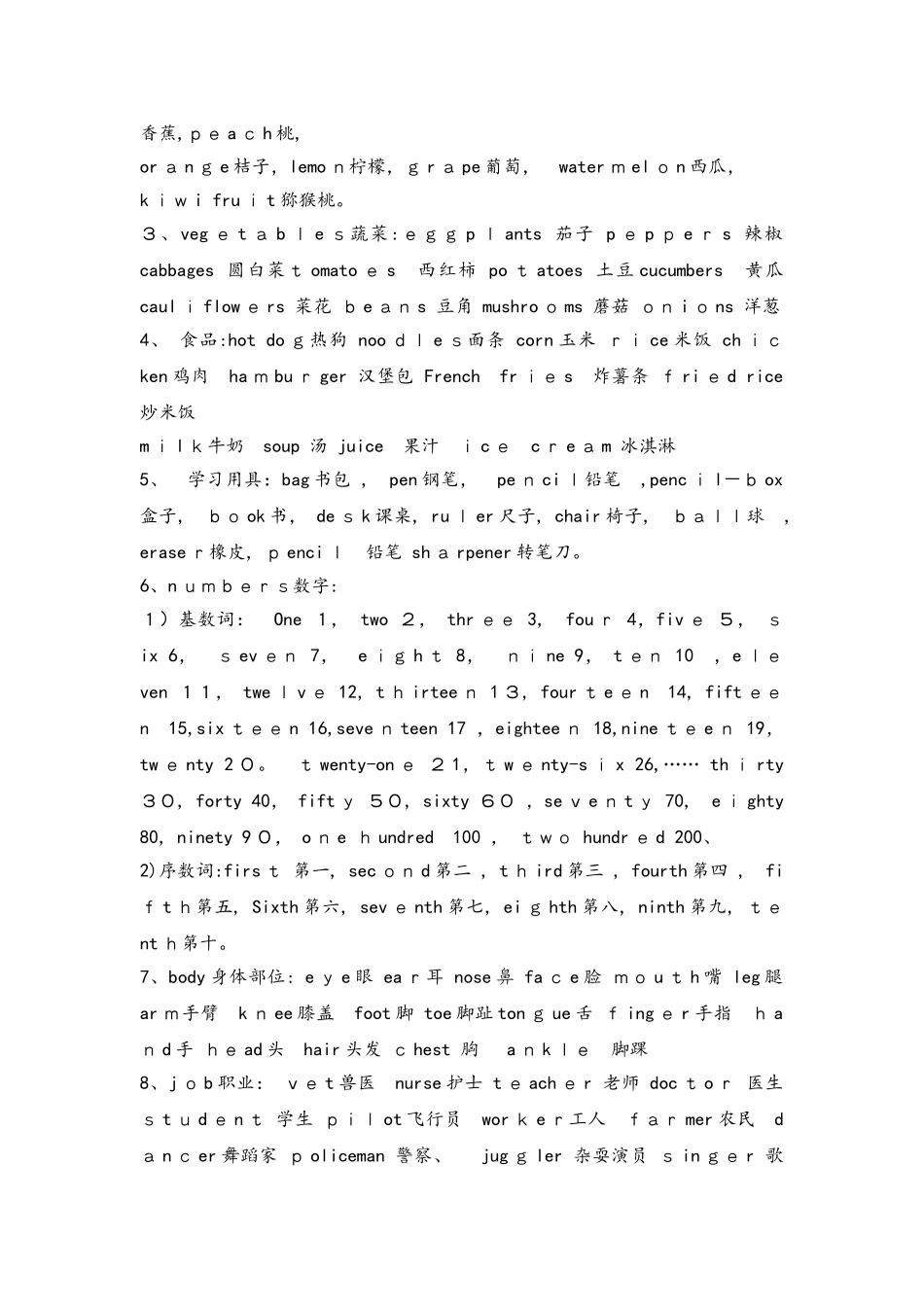 六年级下册英语素材小升初知识梳理 总复习资料闽教版_第3页
