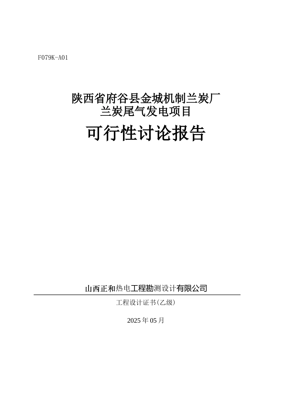 兰炭尾气发电可行性研究方案书_第2页