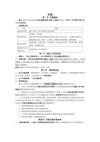 关税知识点总结