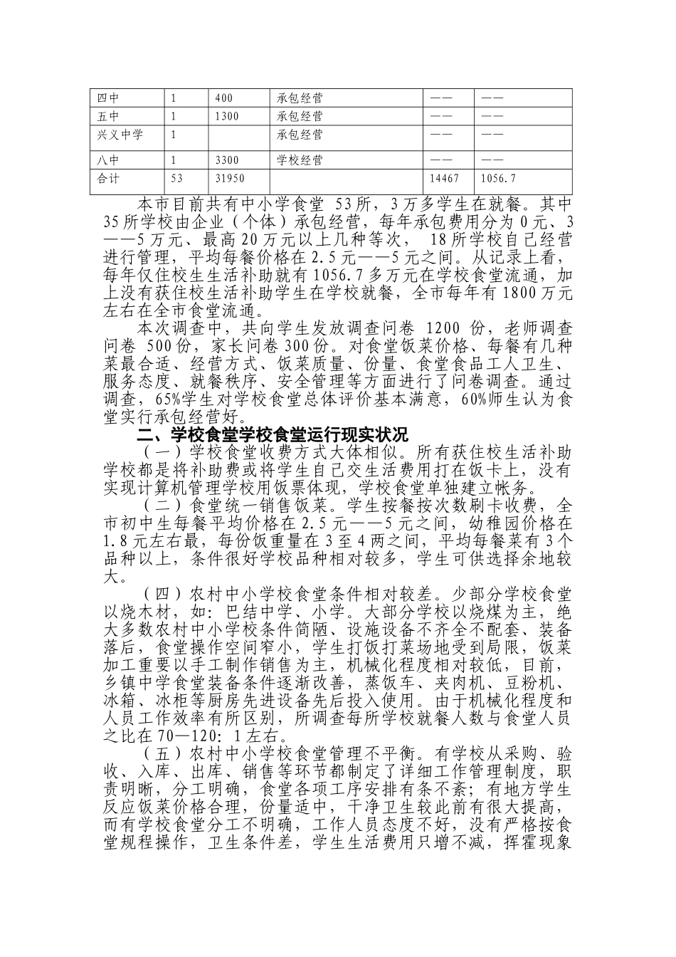 兴义市中小学校食堂调研报告_第2页