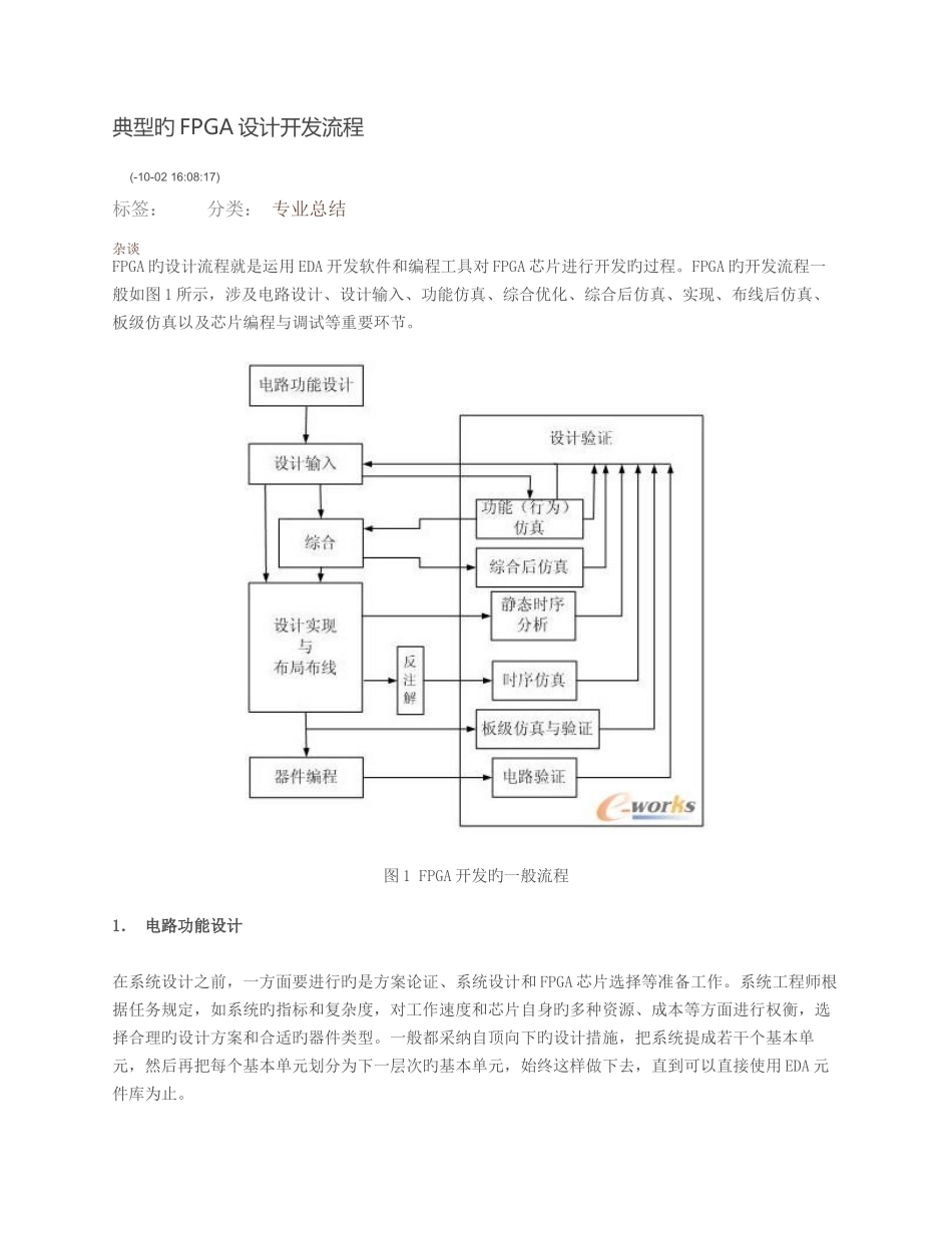 典型的FPGA设计开发流程_第1页