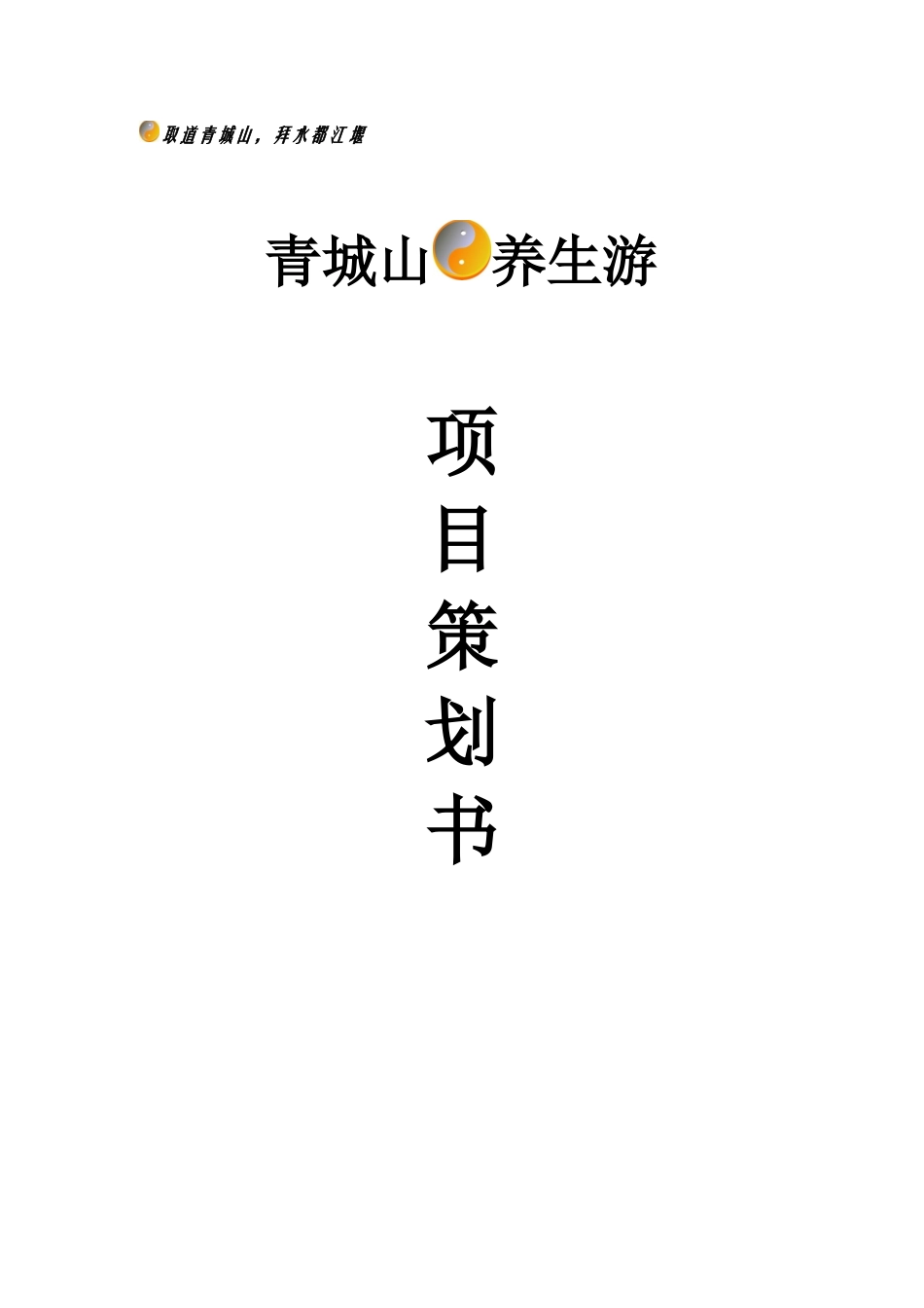 养生游项目商业策划书_第1页