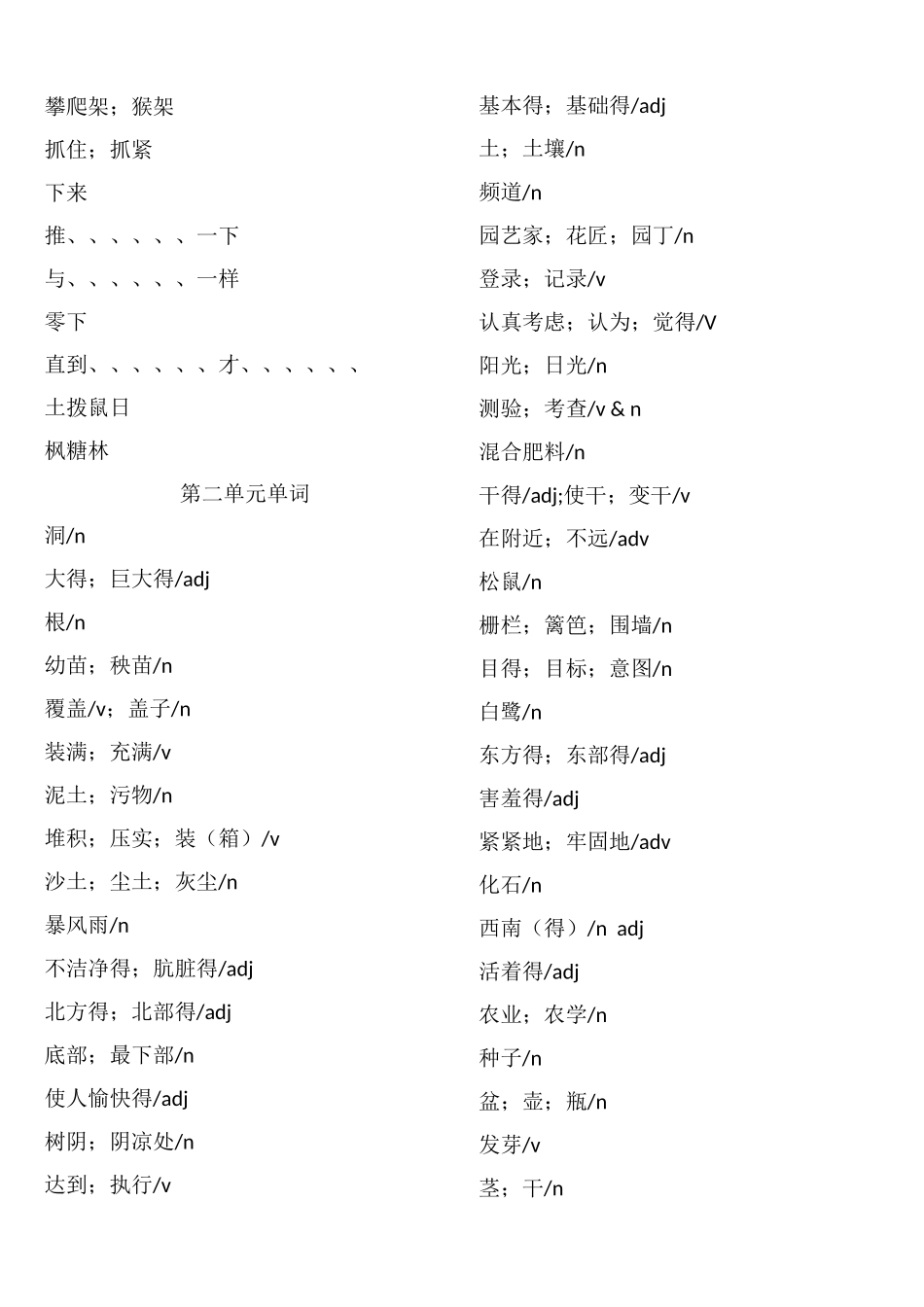 冀教版八年级下册英语单词与短语总汇-默写版_第2页