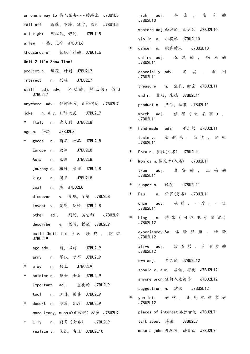 冀教版初中七年级下册英语单词及短语_第2页