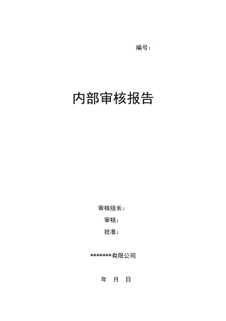 内审报告新版