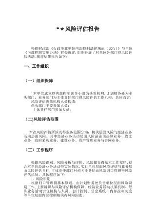 内控风险的评估报告材料材料