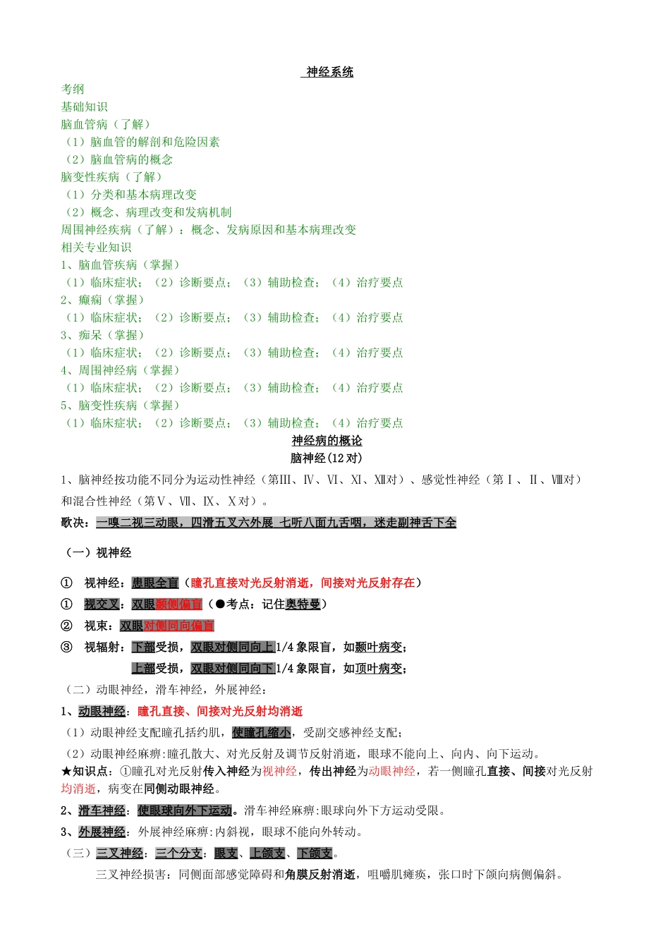 内科主治医师-神经系统_第1页