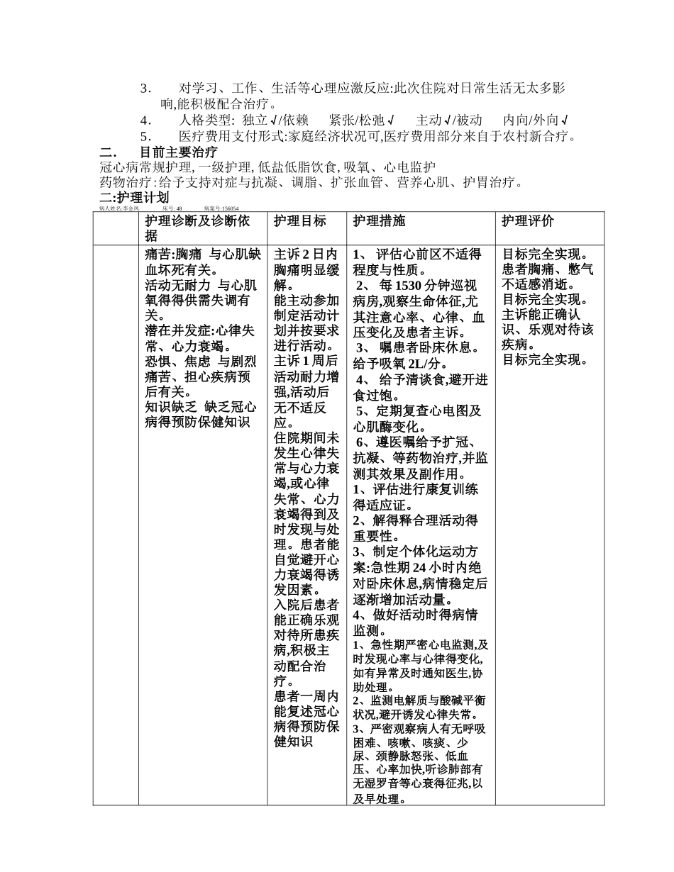 冠心病护理病历_第2页