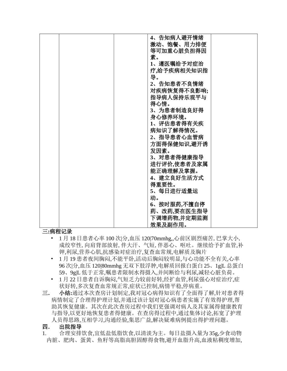 冠心病护理病历_第3页
