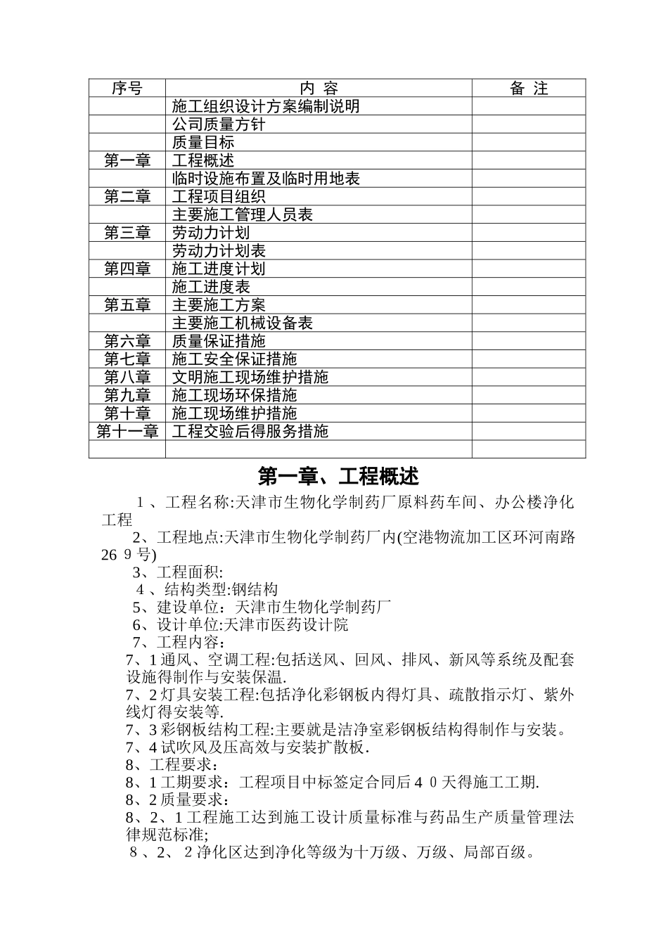 净化工程施工组织设计方案_第2页