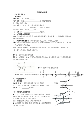 凸透镜与凹透镜习题复习