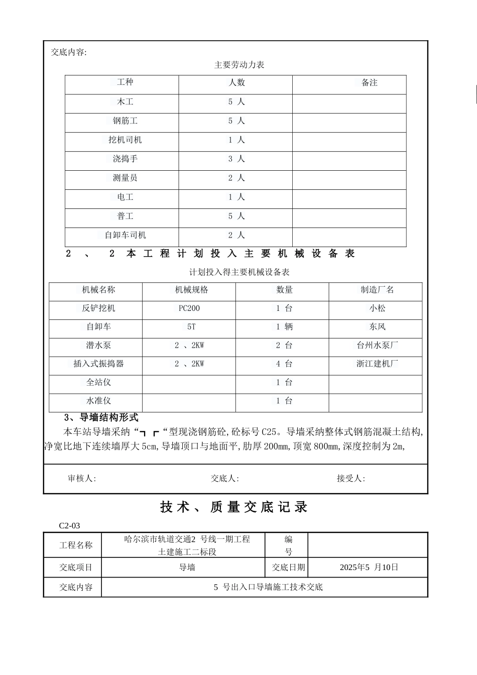 出入口围护结构导墙施工技术交底新_第3页