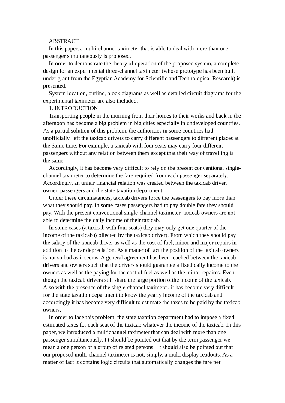 出租车计价器中英文翻译大学毕设论文_第1页