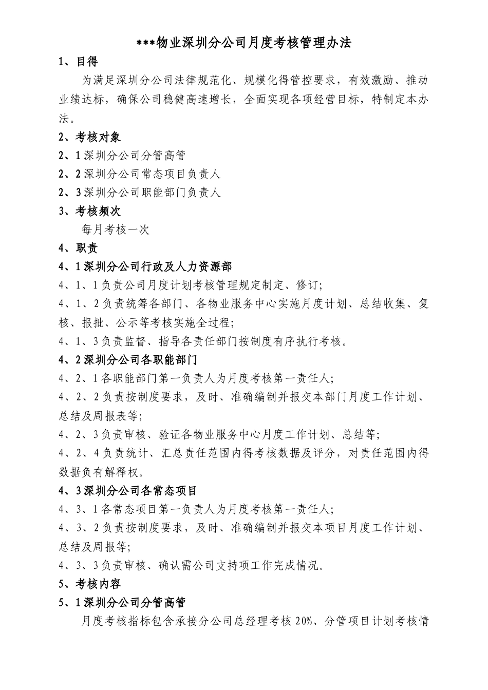 分公司月度考核管理办法_第1页