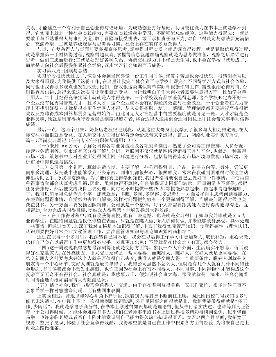 创业实习周记_第2页