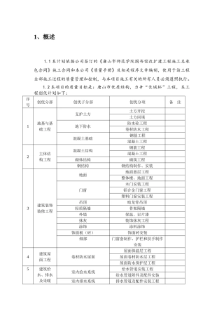 创优计划及方案