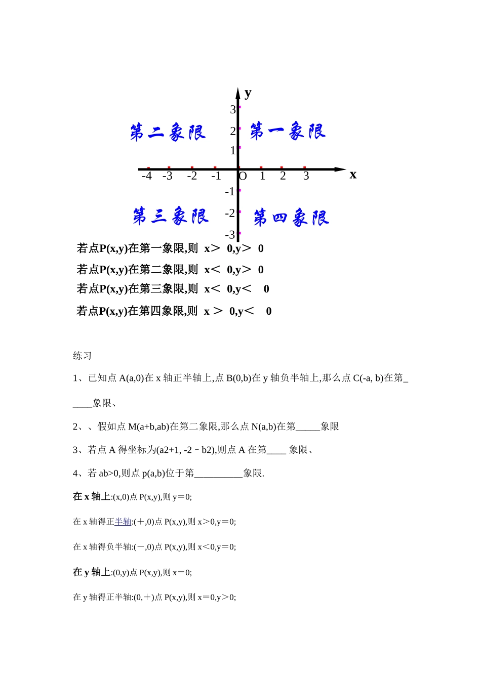 初一数学平面直角坐标系讲义_第2页