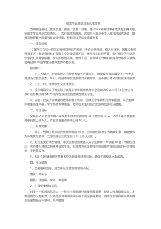 初三毕业班优培生优培方案