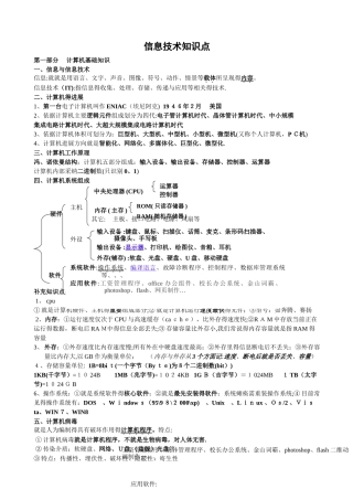 初中信息技术知识点
