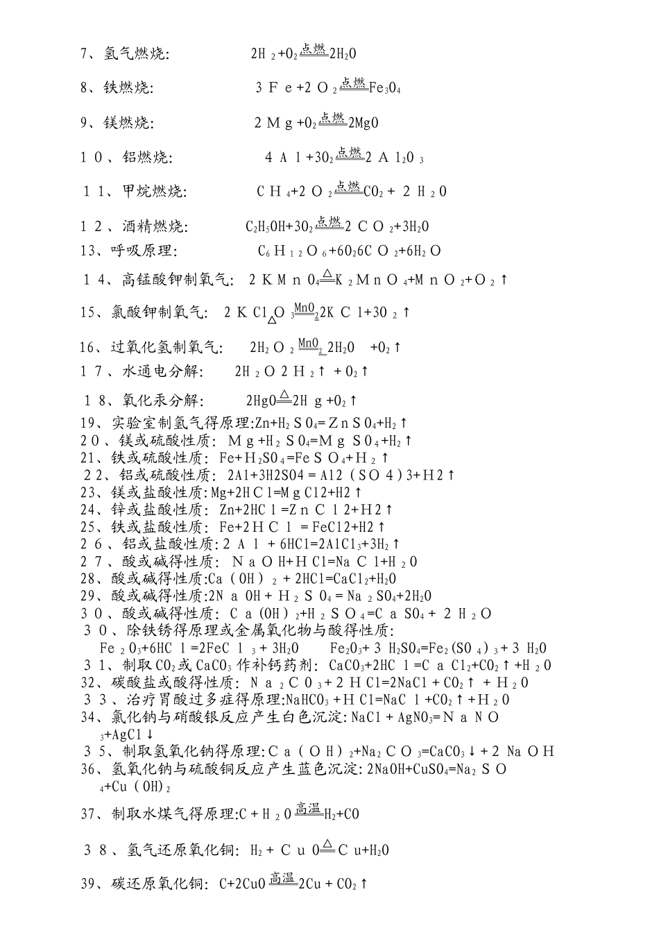 初中化学必背化学式大全_第2页