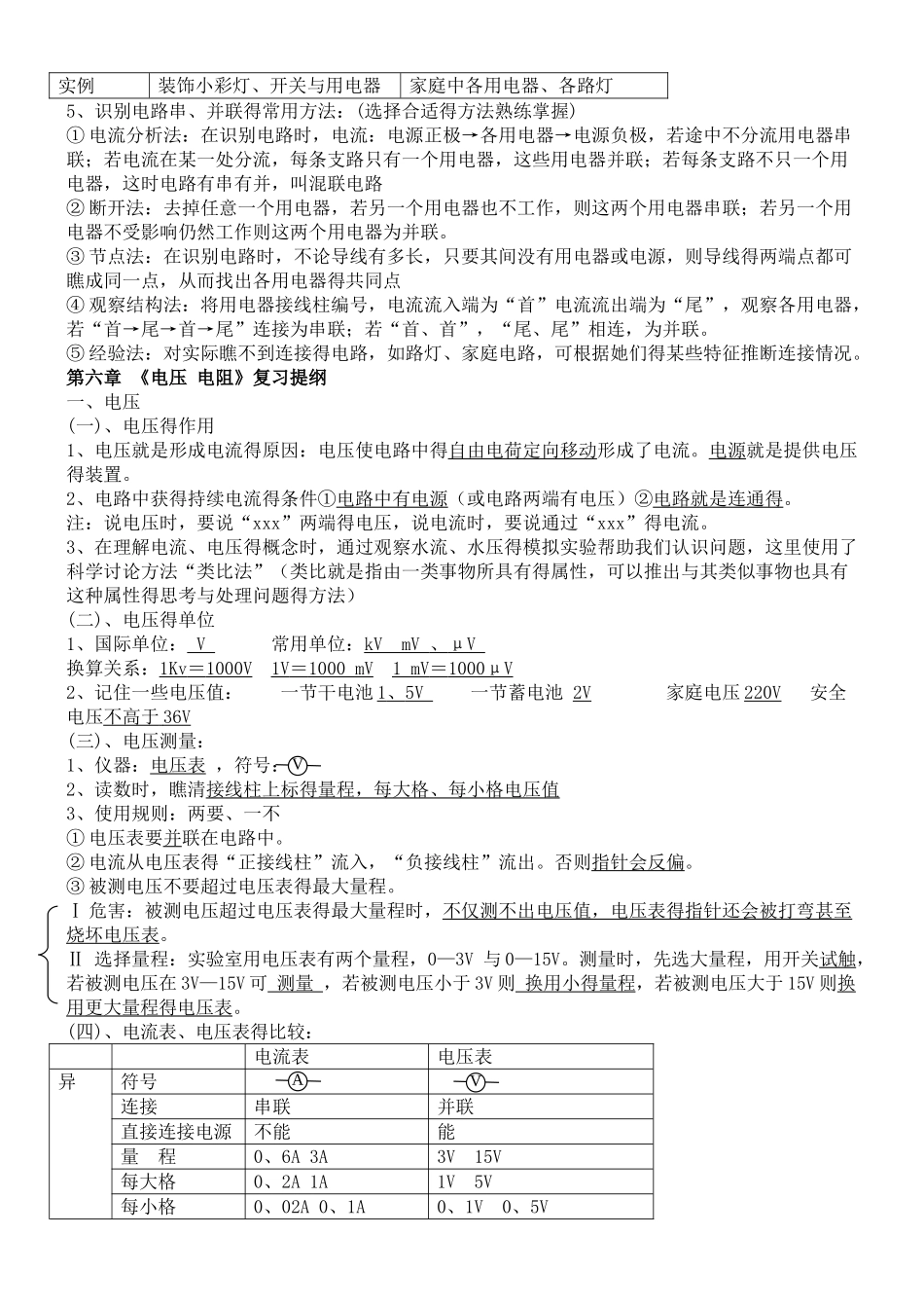 初中电学全部知识点总结_第3页