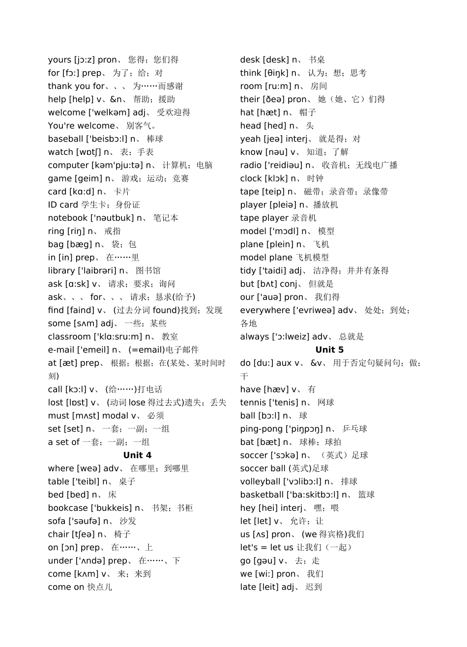 初中英语单词汇总_第3页