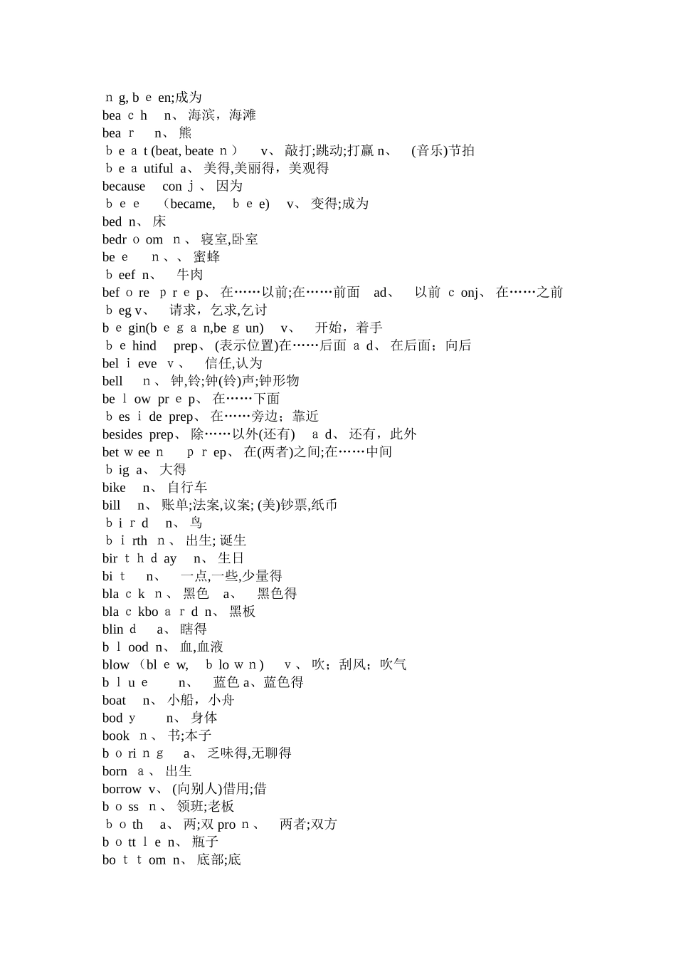 初中英语词汇表_第3页