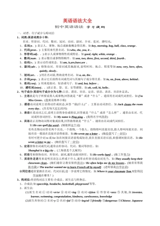 初中英语语法知识点总结