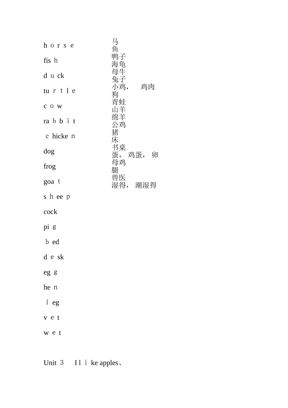 剑桥少儿英语一级上册单词表_第2页