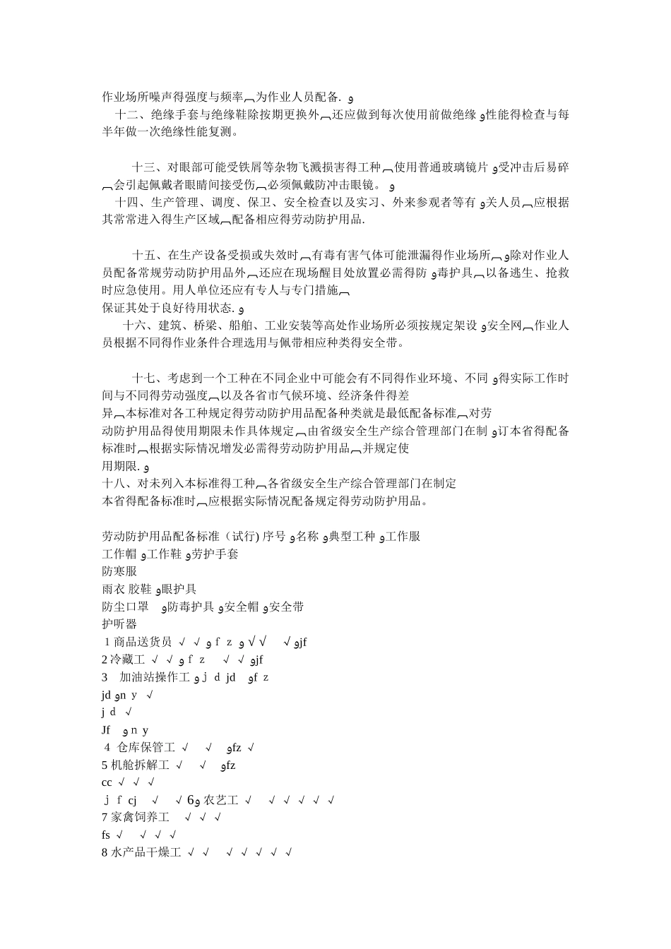 劳动保护用品配备标准_第2页