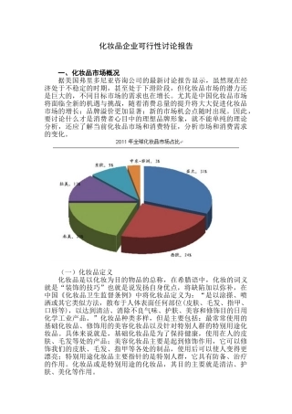 化妆品企业可行性研究报告书毕业设计论文