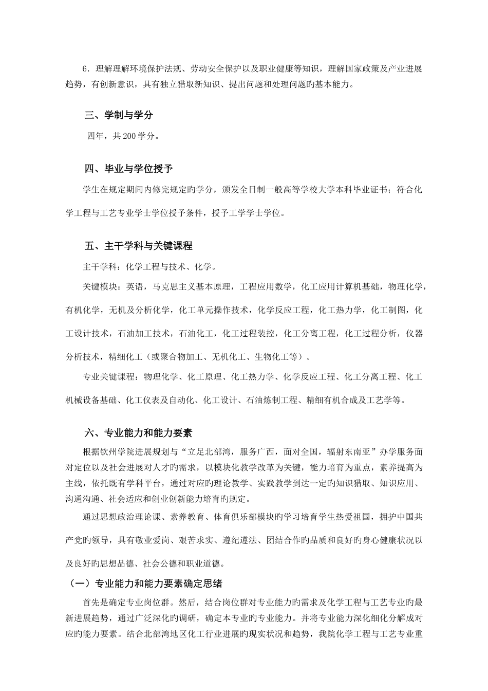 化学工程与工艺专业本科人才培养方案模块化专业_第2页