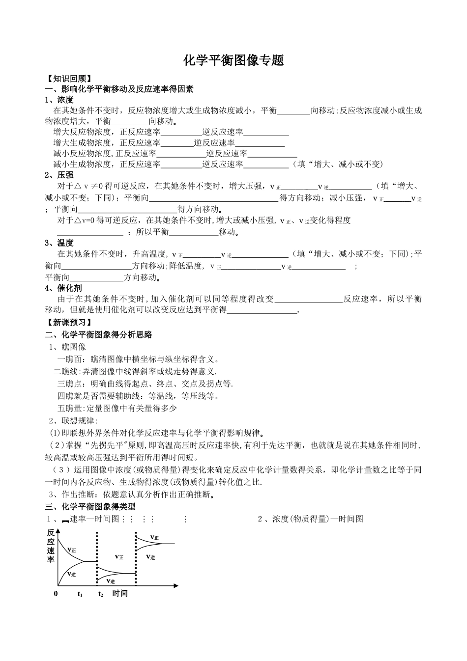 化学平衡图像专题学案用_第1页