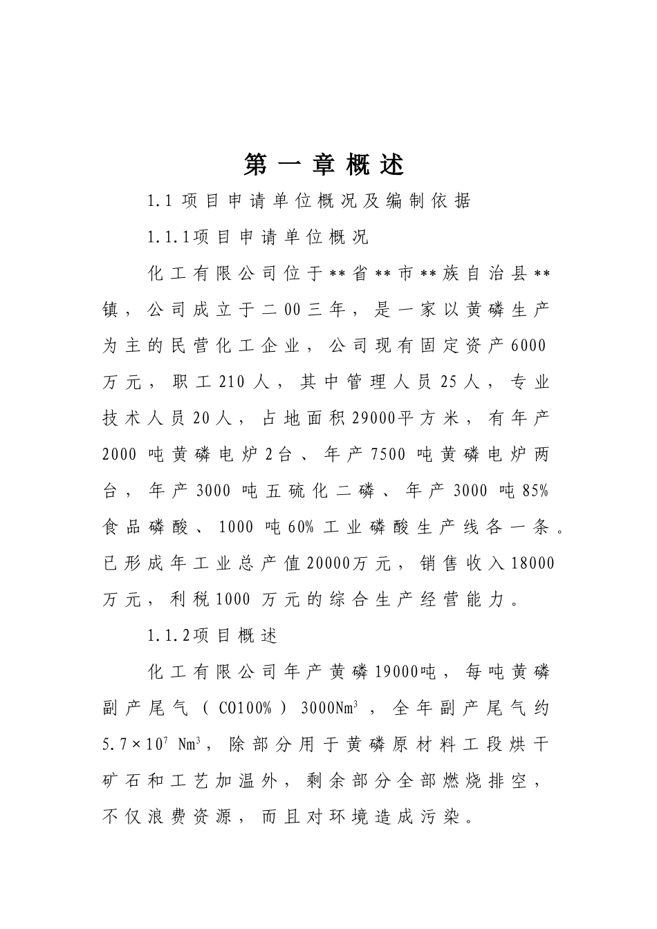 化工企业利用黄磷尾气发电项目可行性研究报告_第2页