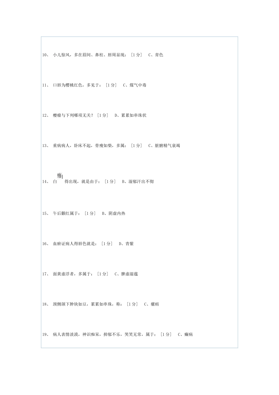 北京中医药大学远程教育《中医诊断学Z》第1-6次作业_第2页