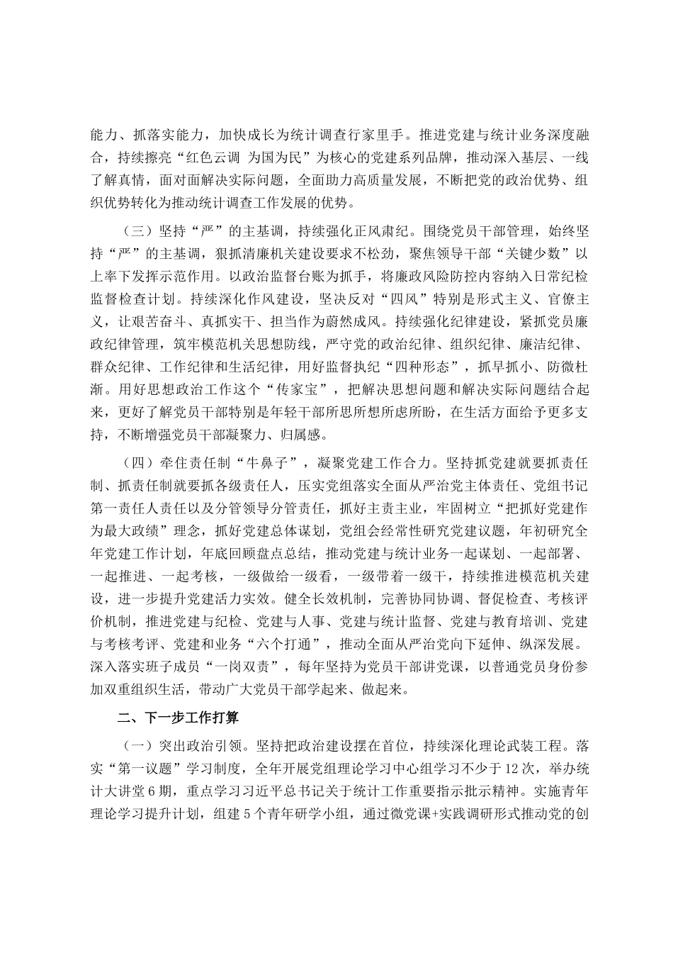 市统计局党组2025年上半年抓基层党建工作总结_第2页