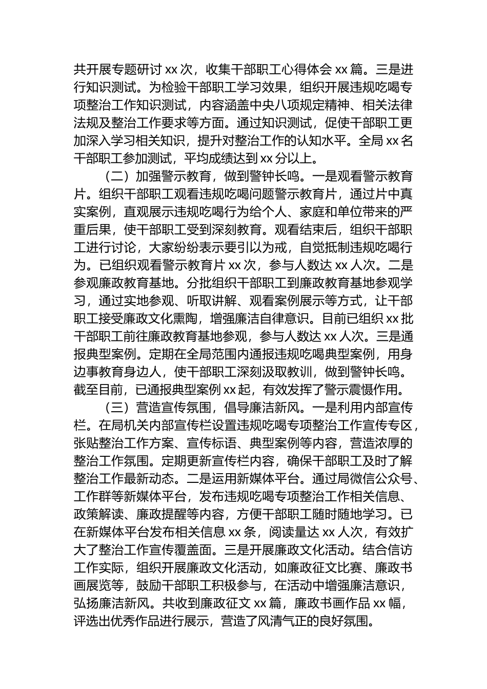 市信访局关于违规吃喝专项整治工作进展情况汇报_第3页