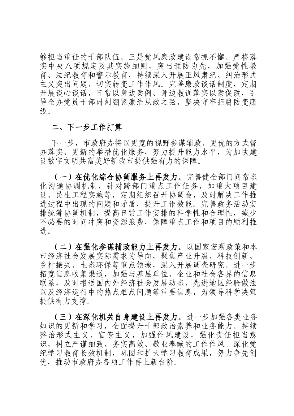 市政府办公室2024年上半年工作总结_第3页