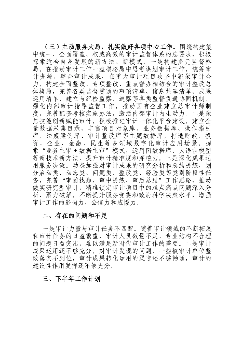 某审计局2025年上半年工作总结及2025年下半年工作计划_第3页