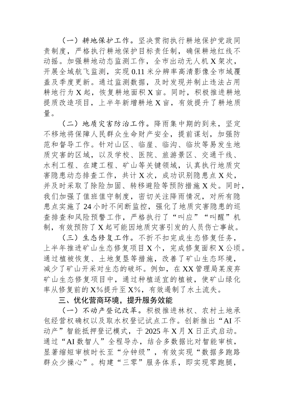 市自然资源局2025年上半年工作总结_第2页